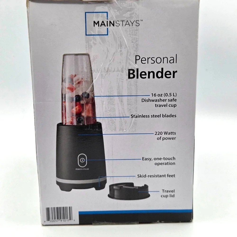 Mainstays Single Serve Personal Blender 16 oz Blend & Go Travel Cup W/ Lid NIB